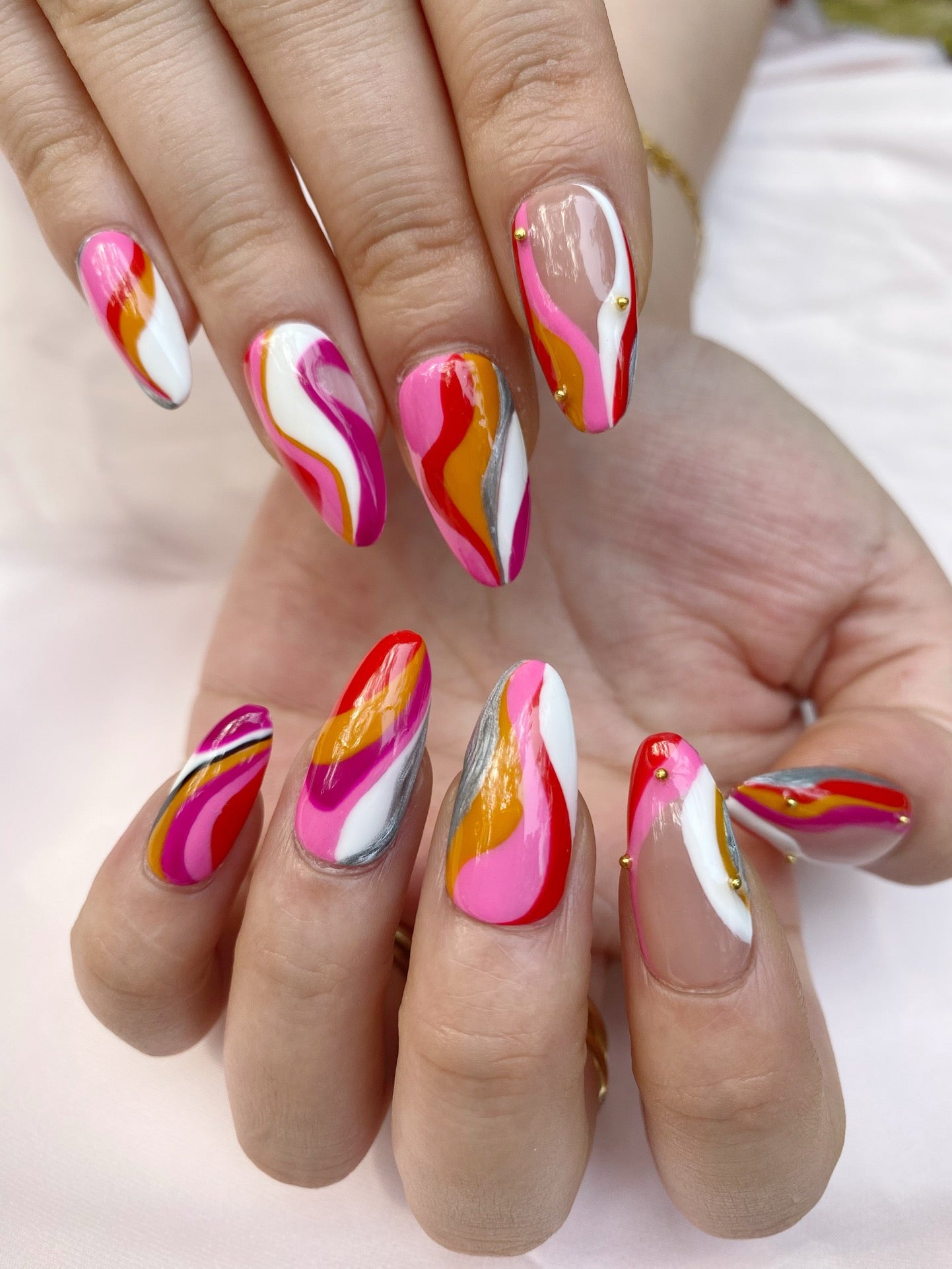 Passion painted line nail art